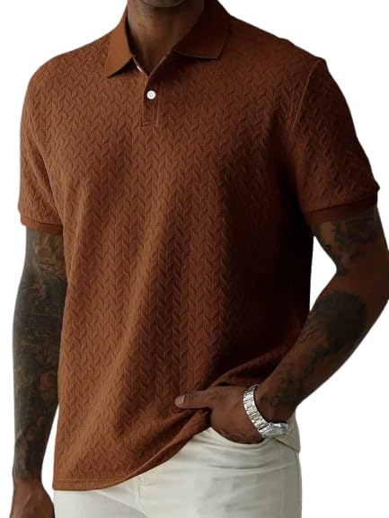 Trillion Jaquard Men's Polo T-Shirt for Men (Polyester Blend | Regular Fit) M
